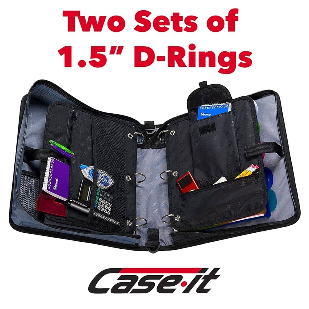 NWT Purple Case-it The Dual 2-in-1 Zipper Binder - Two 1.5 Inch D-Rings